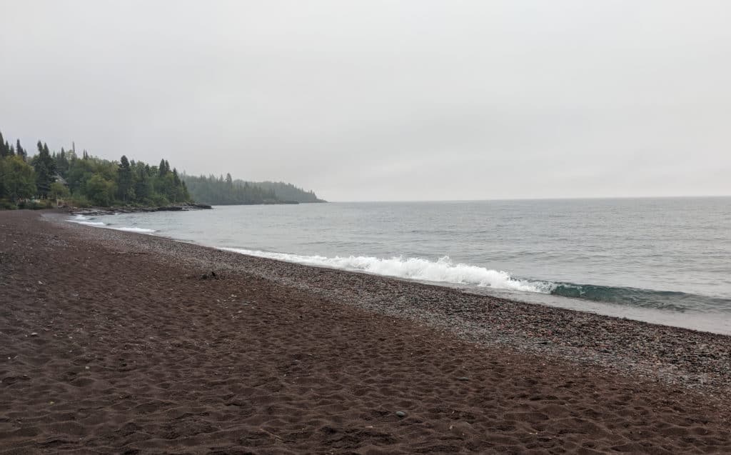North Shore Road Trip: Lake Superior 17 Follow tea at Naniboujou Lodge with a stroll on their beautiful black sand beach.