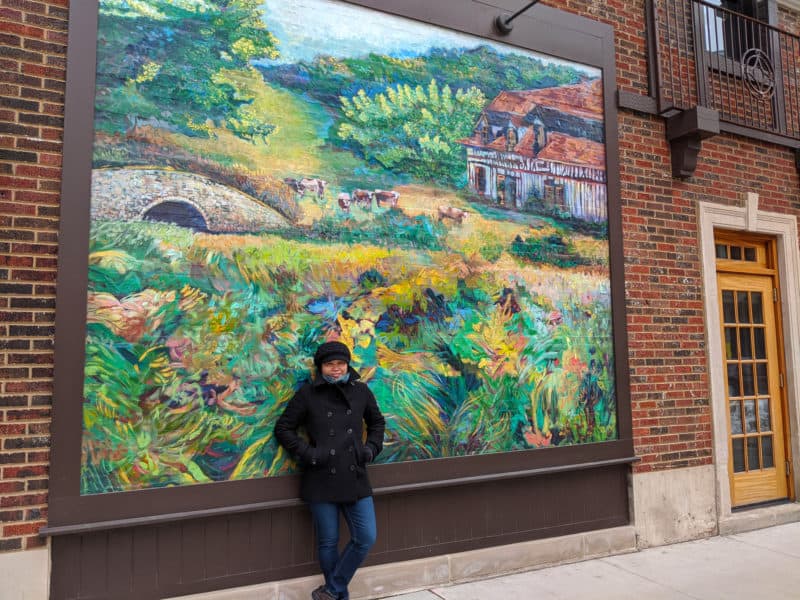 Impressionist Mural downtown Minneapolis during Romance weekend
