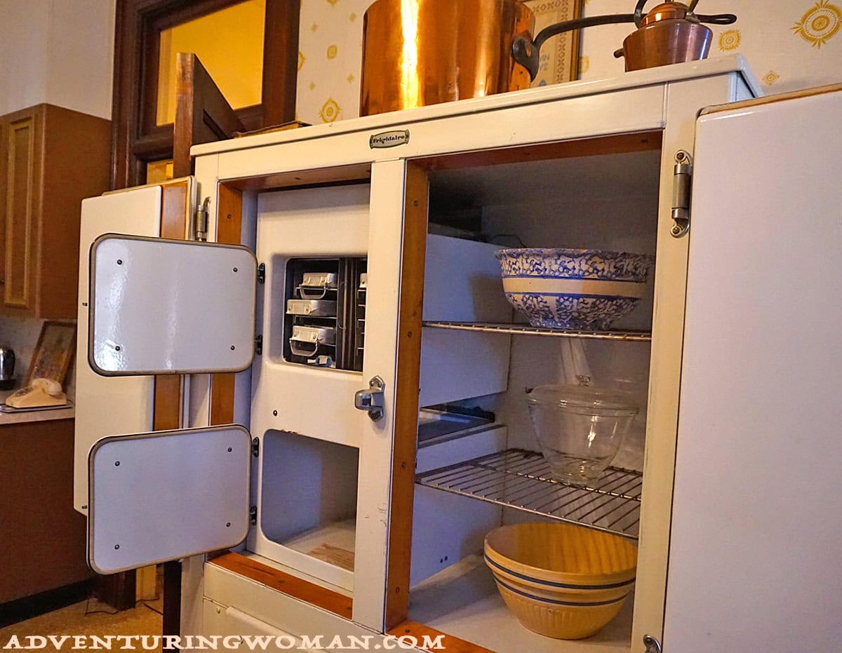 The kitchen in the Overholser Mansion in Oklahoma City has a giant frigidaire